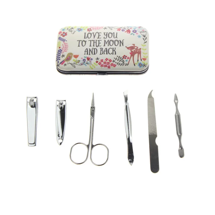 

6Pcs/Set Good Quality Cute Complete Women Girl Travel Home Nail Care Manicure Pedicure Gift Set Kit Tool Product