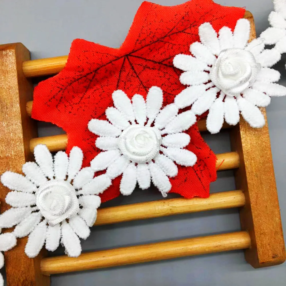 2 ярда винтажная кружевная тесьма в виде цветов космоса ткань с вышивкой