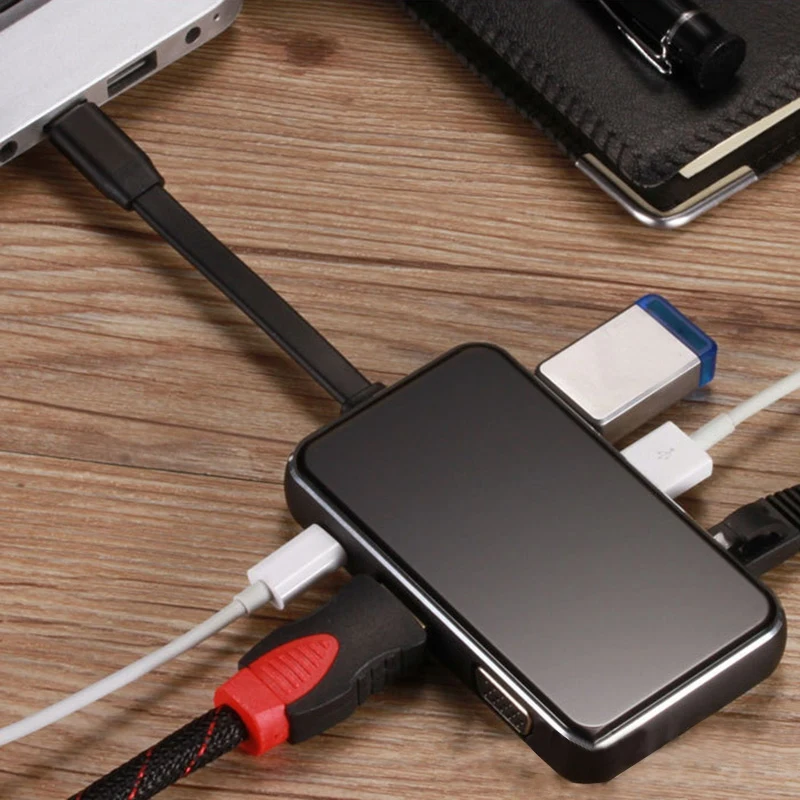 Type-C Turn Hdmi Rj45 Vga шесть в одном многофункциональный конвертер ноутбук Usb-C
