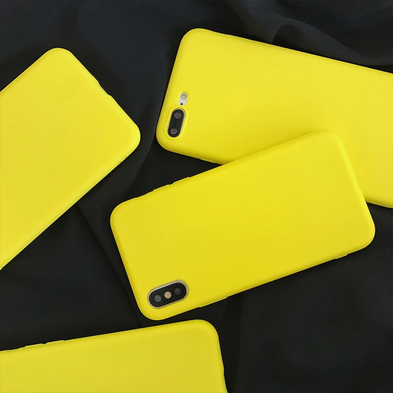 LOVECOM лимонно-желтый чехол для телефона для iPhone 11 Pro Max XR XS Max X 7 8 6S Plus Мягкий ТПУ полный корпус карамельный цвет чехол для телефона