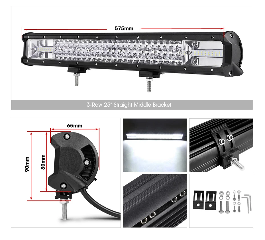 Oslamp 3 ряда 1" 20" 2" 34" 4" 50" прямой/изогнутый СВЕТОДИОДНЫЙ светильник бар 4x4 внедорожный светодиодный рабочий светильник 6000 К пятно+ Наводнение Combo Луч светодиодный бар