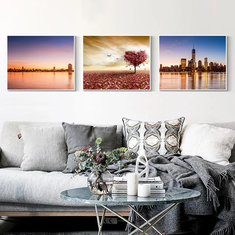 BALLEAY Художественная Картина на холсте настенная живопись ночное Secnce европейский