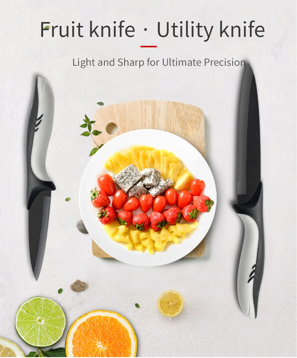 COOBNESS кухонные ножи, инструмент Santoku, нож шеф-повара, нож для очистки овощей, нож для нарезки хлеба, черное лезвие, нож из нержавеющей стали, для дома