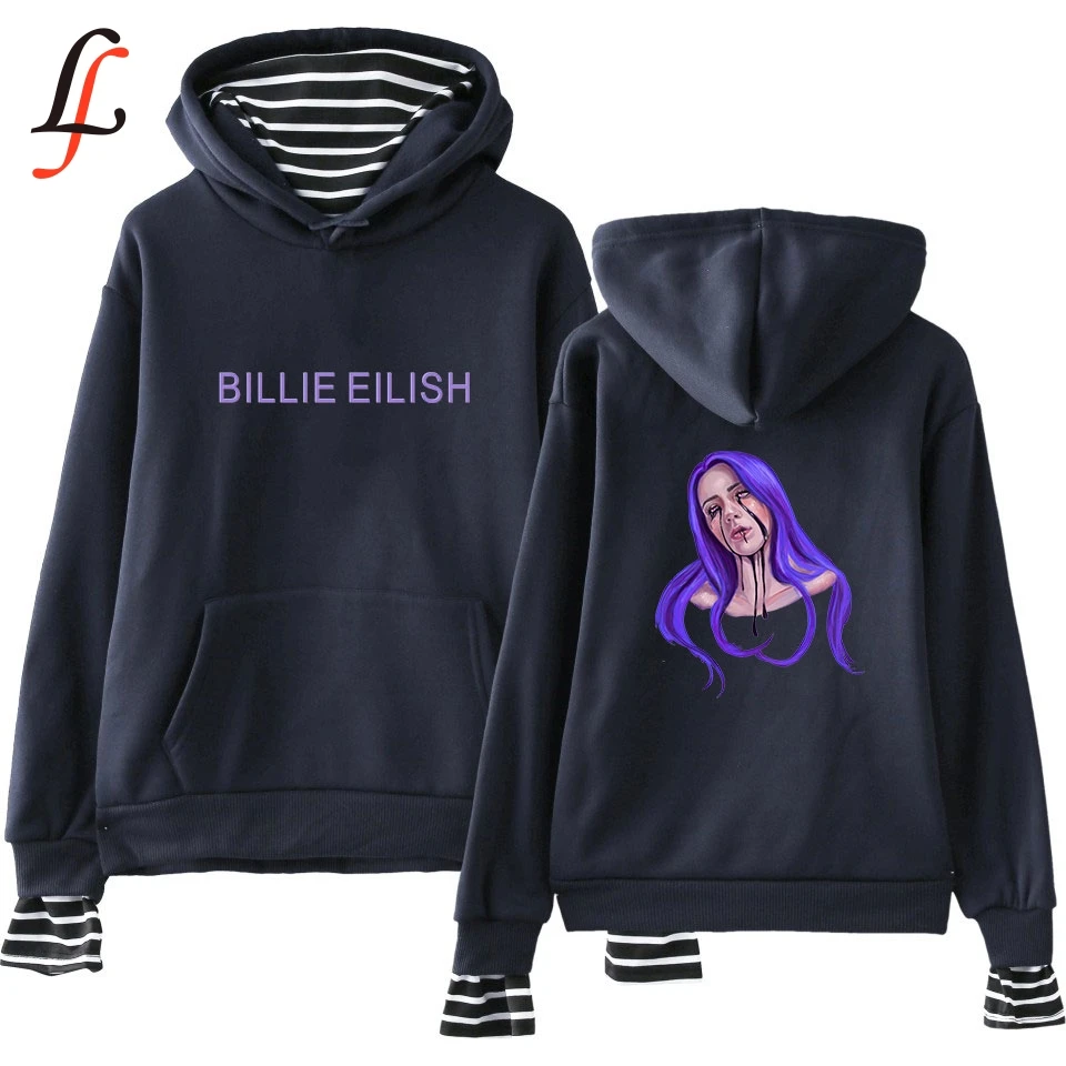 Женские толстовки с капюшоном Billie Eilish повседневные пуловеры из двух частей в