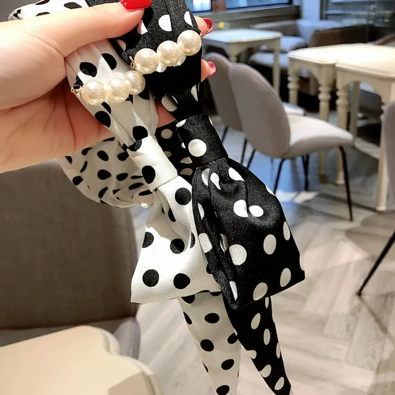 2019 Korea Style New Headbands Vacation Cloth Wave Point Retro Ribbon Hairbands for Girl Women Fashion Hair Accessories |