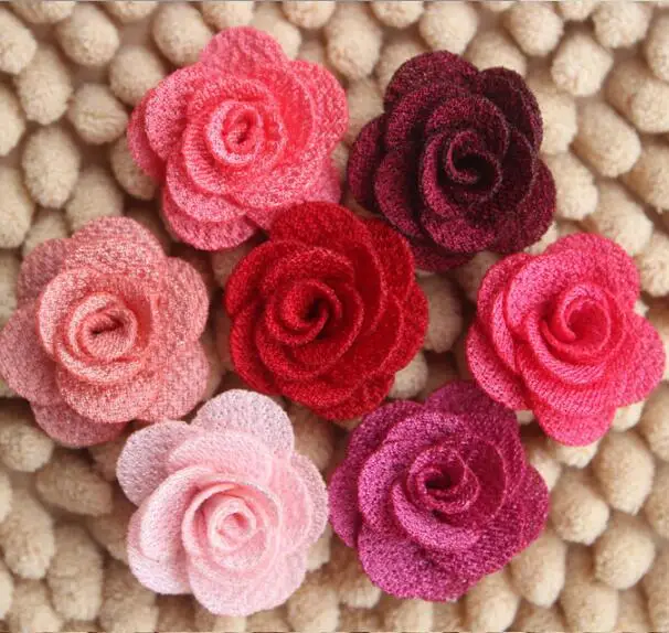 

Mini Burlap Flowers,Fabric Flower, Rosettes, DIY, Hair Accessories Girls Headbands 24 colors U pick