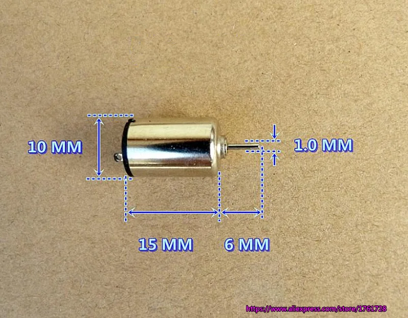 10 шт./лот, абсолютно 10*15 мм 1015 безсердечный двигатель 5 в 28500 об/мин Диаметр 10 мм высокая скорость микро двигатель постоянного тока
