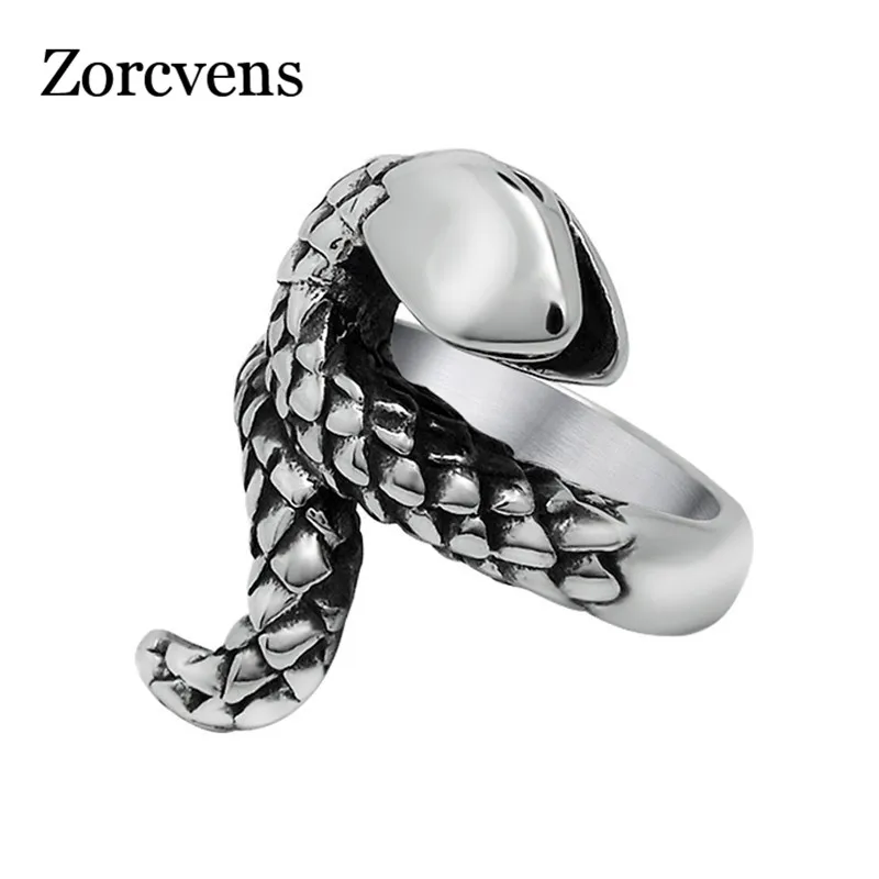 Мужские и женские винтажные кольца ZORCVENS классические в виде змейки из
