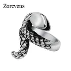 Винтажные кольца-змейки из нержавеющей стали zorcins, классические ретро-кольца стандарта для женщин, Кольцо большого размера, мужские ювелирные изделия для вечерние, высокое качество