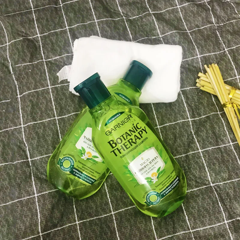 Garnier чайное дерево масляный шампунь бразильский Кератиновый лечебный+ очищающий шампунь 400 мл