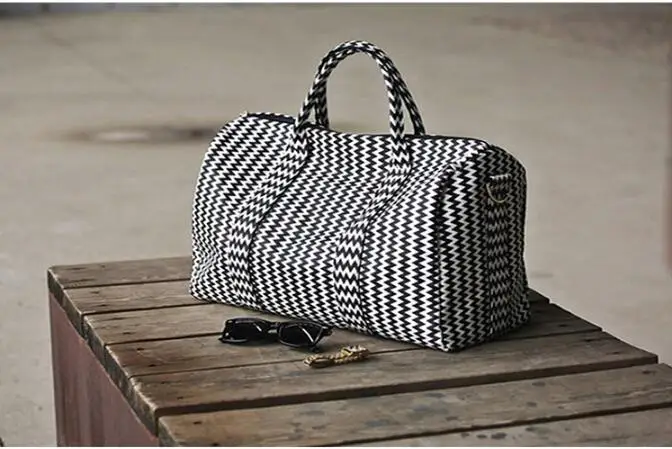 Для женщин Дорожные сумки мужчин и леди полосатый плечо сумка дорожная