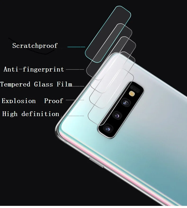 Объектив камеры Настоящее Закаленное стекло для Samsung Galaxy S10 S10e + Защитная пленка