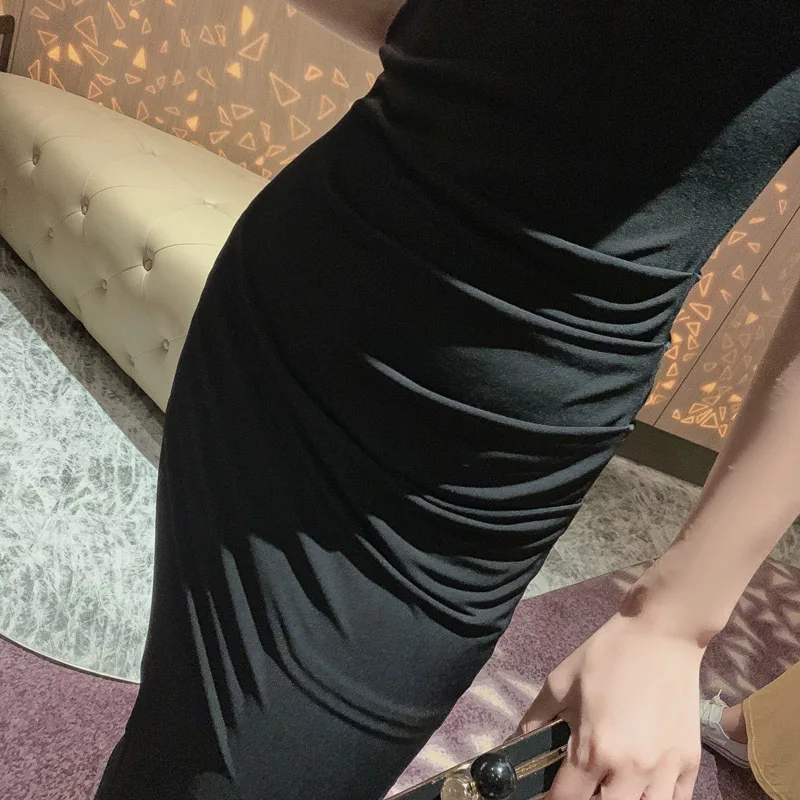 Платье женское асимметричное с коротким рукавом и квадратным вырезом |