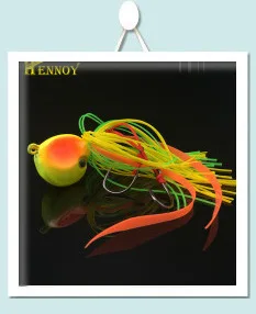 Hennoy 120 г 180 г кальмарный джиг рыболовные приманки проверенные приманки юбки осьминог голова крючок-светящийся и золотой