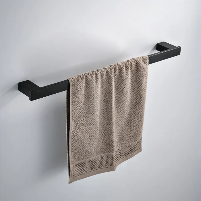 Towel bar Матовый черный SUS 304 из нержавеющей стали набор аксессуаров для ванной комнаты Крючок для халата шампунь вешалка для полотенец кольцо Полка для полотенец аксессуары для ванной комнаты - Цвет: Towel bar