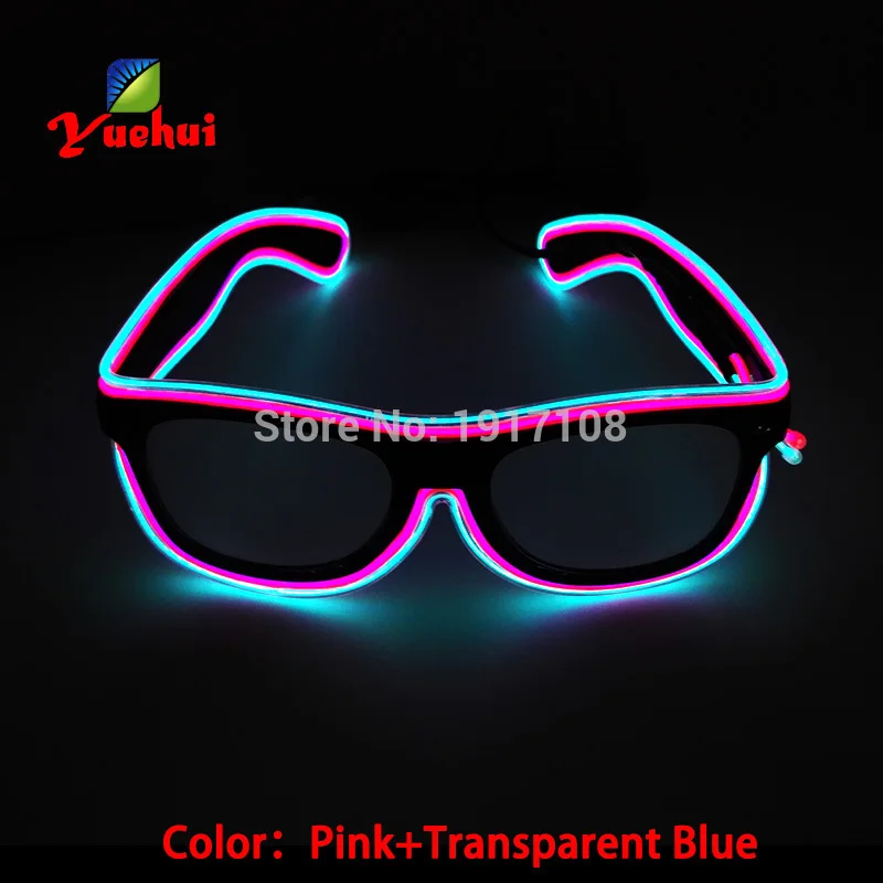 Модный дизайн два цвета комбинированный свет мигающие светодиодные очки EL Wire