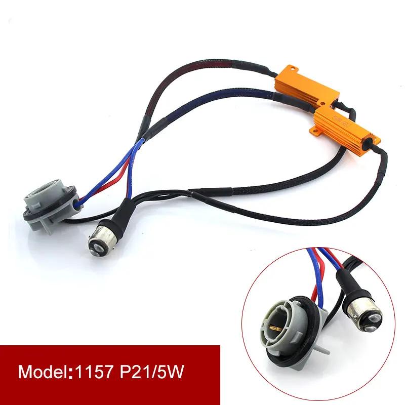 Автомобильный светодиодный резистор 1/2 шт. 1156 BA15S PY21W 1157 BAY15D 7440 7443 50 Вт Canbus декодер