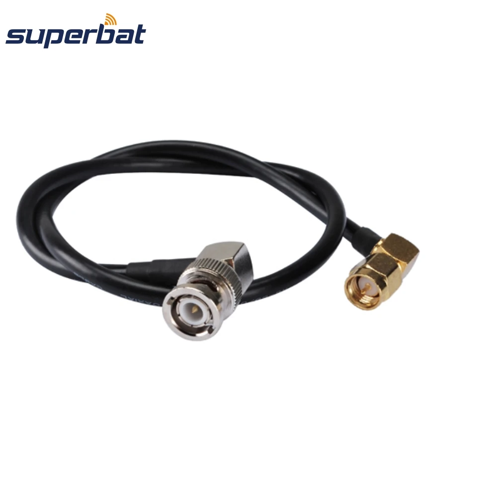 Superbat BNC Plug to Male Right Angle Pigtail Cable RG58 15cm RF Coaxial Cable