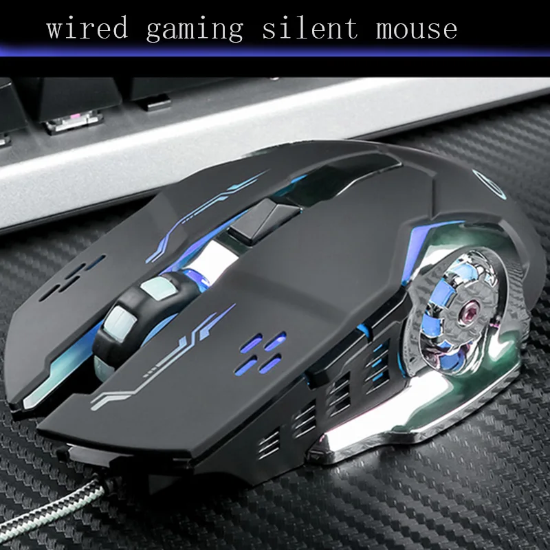 Basix Проводная игровая мышь USB silent 3200 точек/дюйм 6 кнопок оптическая геймер LED с