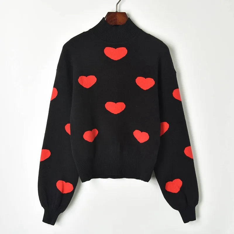 Короткий женский свитер с высоким воротом новинка 2019 модный рукавом-фонариком и