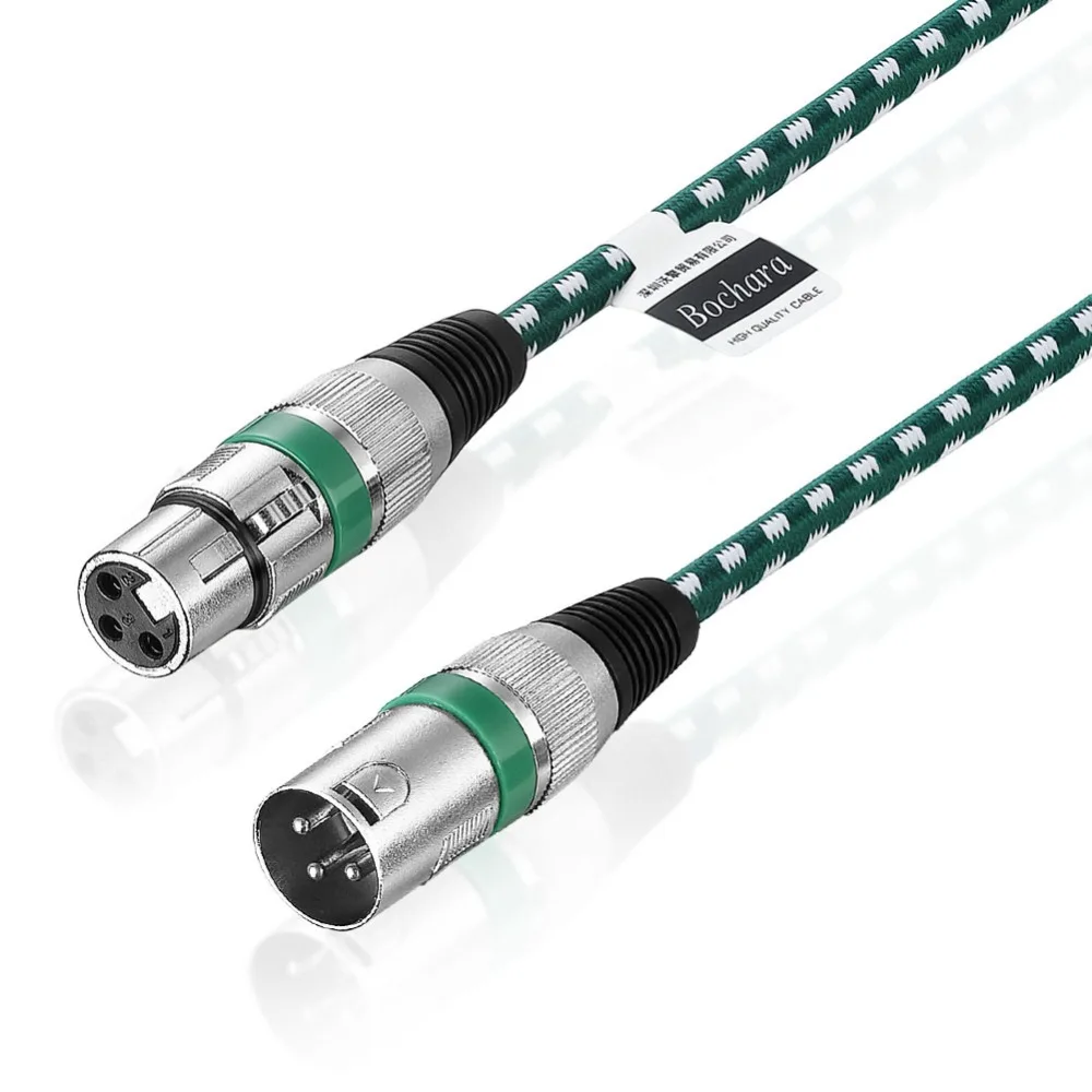Кабель Bochara XLR штекер гнездо M/F 3 контактный разъем фольга + Плетеный Экранирование