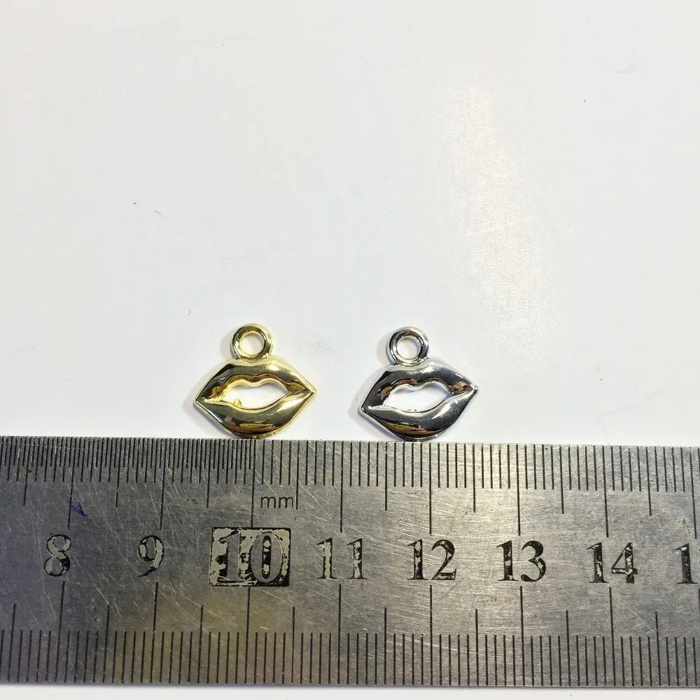 Eruifa 20pcs 14*9mm 3D Pretty MINI Lip Wholesell Necklace,earring Bracelet Jewelry DIY Handmade 2 Colors image 3