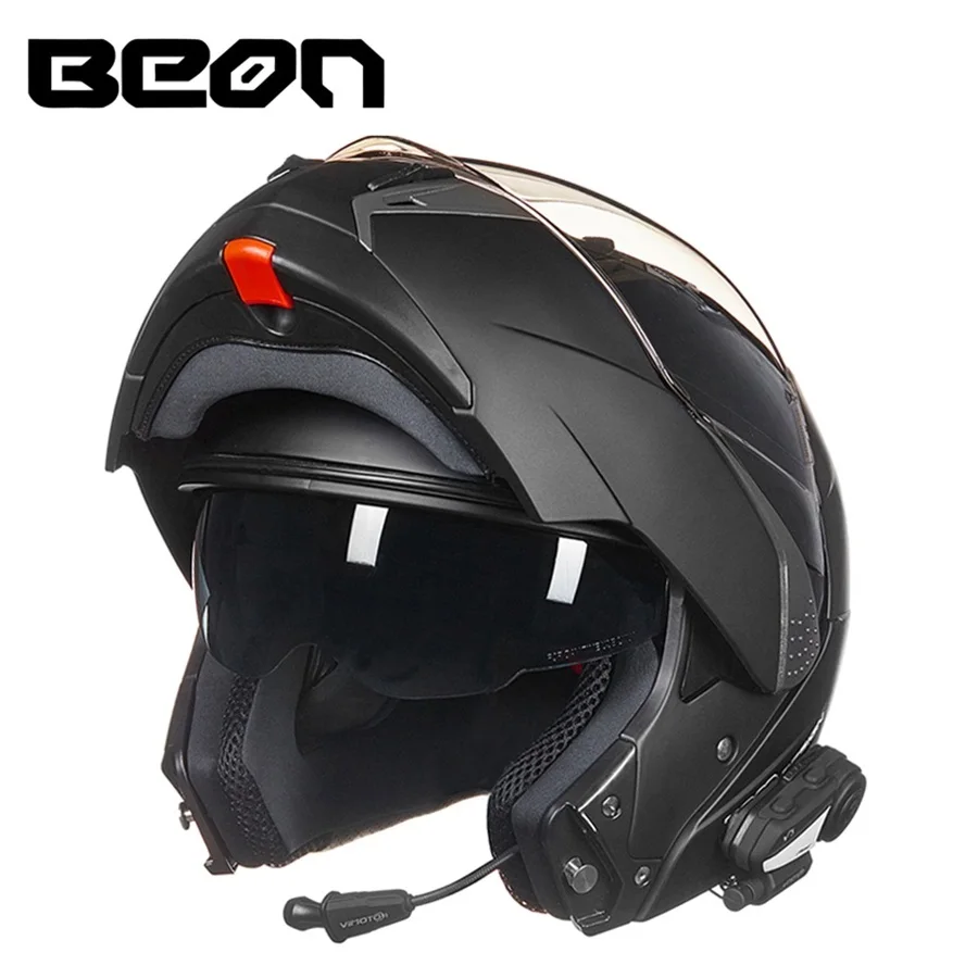 BEON двойной объектив откидной 1000 м V3 Bluetooth шлем для мотокросса гарнитура интерфон