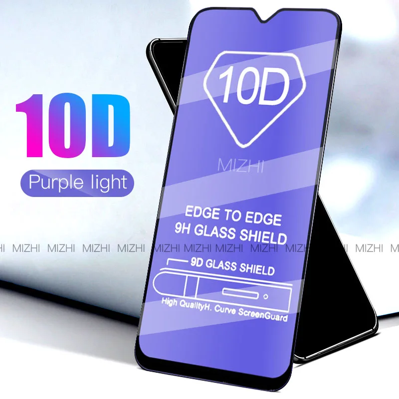 10D полный красный лак фиолетовый светильник закаленное Стекло для samsung Galaxy A10 A20 A30 A40 A50 A70 10 20 30 40 50 70 Экран защитная пленка