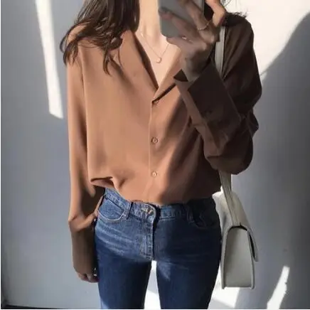 Женские винтажные офисные блузки с длинным рукавом в стиле ретро элегантные