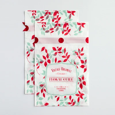Flowers 10 шт золотые подарочные пакеты для рождественской елки, бисквит, пластиковые сумки для торта, рождественские вечерние сумки для украшения дома, сумки regalo navidad - Цвет: Flowers
