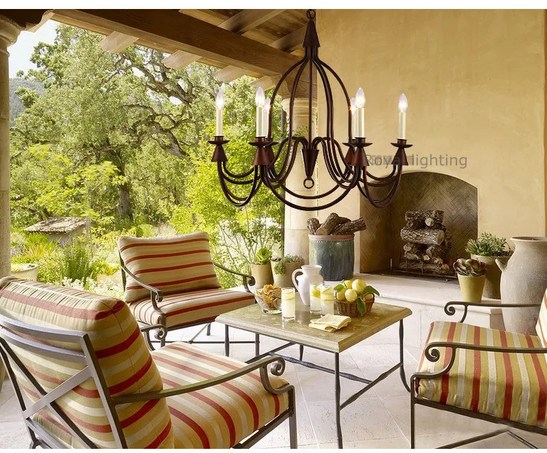 Nordic rustic iron chandelier for coffee shop bedroom Bar warehouse vintage lighting living room garden hanging lamp | Лампы и