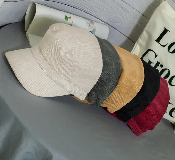 

Women Beret Autumn Winter Fashion Corduroy Cap Female Navy Hats Casual Dome Bare Chapeu Cool hats Boina