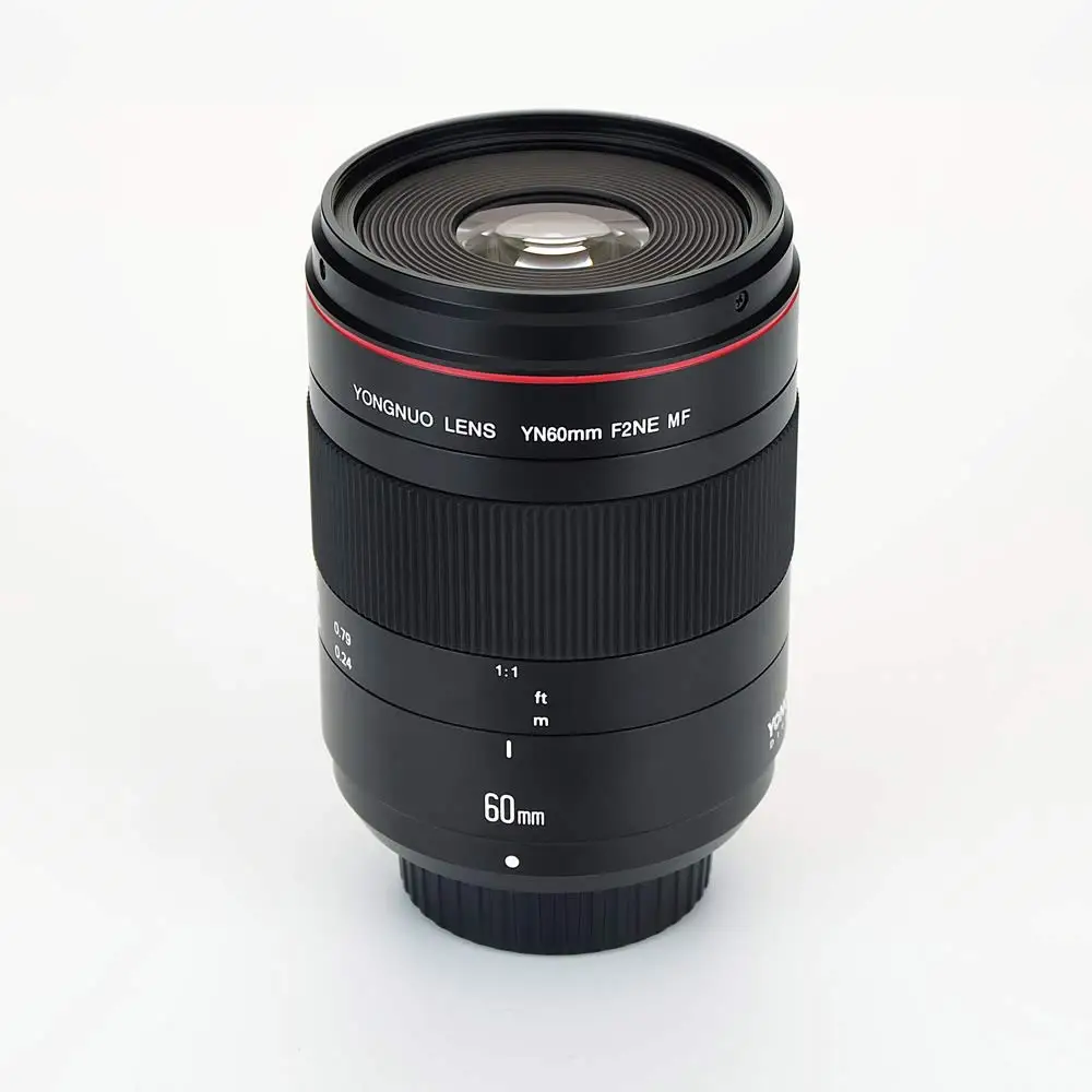 YONGNUO YN60mm F2Ne MF 0,234 m макро объектив ручной фокусировки с индикатором расстояния для Nikon D3400 D5600 D7500 D850 D5 DSLR камеры