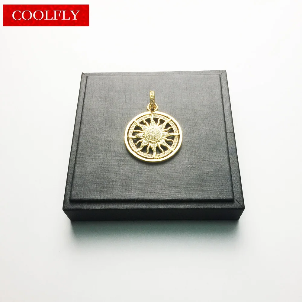 Золотой цвет солнце циркония Проложить Подвески сочетаются с ожерельями