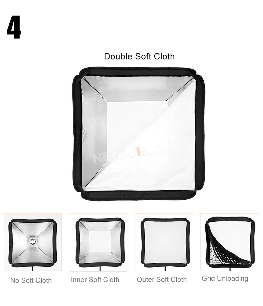 Godox 40x40 см 50x50 см 60x60 см 80x80 см+ S Тип Кронштейн+ сотовая сетка регулируемая вспышка софтбокс монтажный комплект для Speedlite
