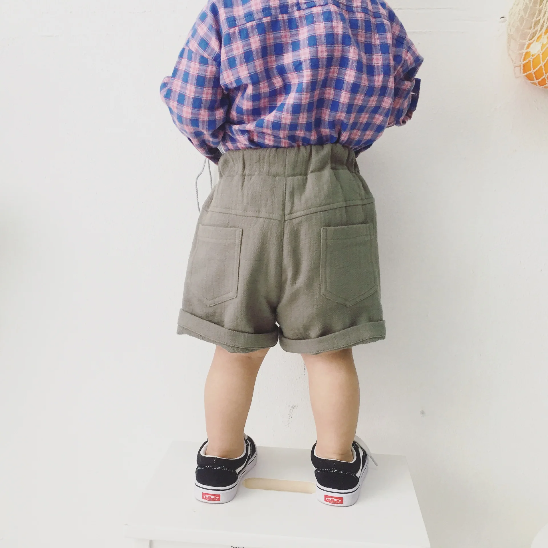 Летняя детская одежда новые детские однотонные шорты в Корейском стиле льняные