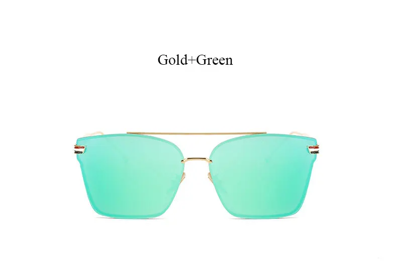 Женские зеркальные солнцезащитные очки с квадратным кошачьим глазом без оправы