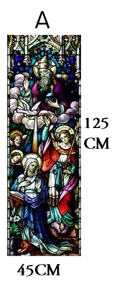A 45CM BY 125CM Индивидуальный размер, оконная пленка, дверь, наклейка, христианские настенные Стикеры для картин, стекло, Декор, церковь, Иисус, самоклеющиеся, витражи, плакат - Цвет: A 45CM BY 125CM