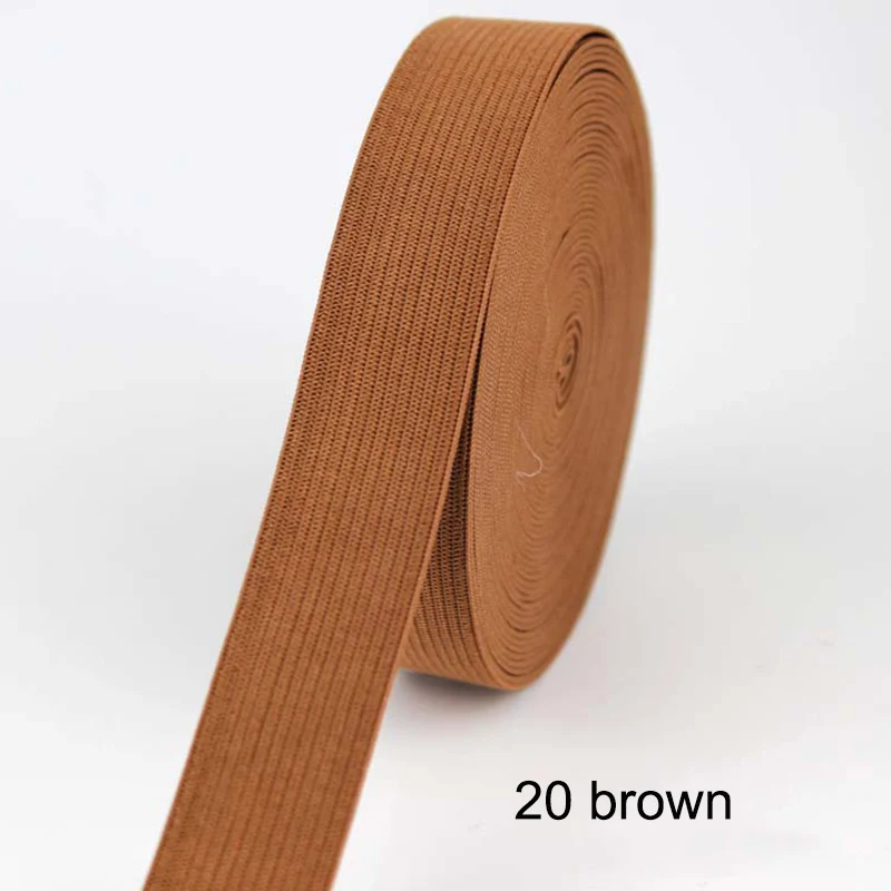 20 brown 2 м/лот, 20 мм, цветные плоские эластичные ленты для шитья, аксессуары для свадебной одежды, эластичная лента для DIY, нижнее Белье для беременных - Цвет: 20 brown