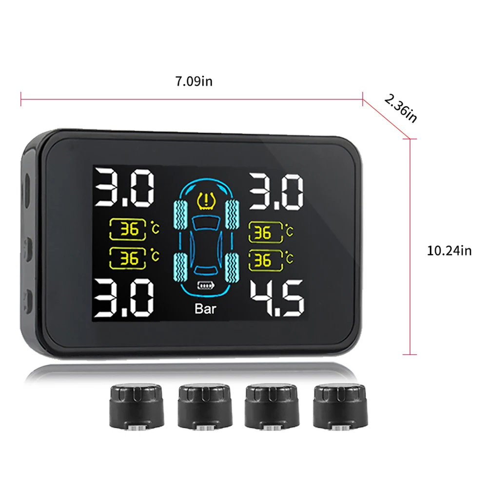 Автомобильные TPMS встроенные внешние датчики давления в шинах Автоматическая Солнечная зарядка Автоматическая мощность на регулируемой температуре функция сигнализации