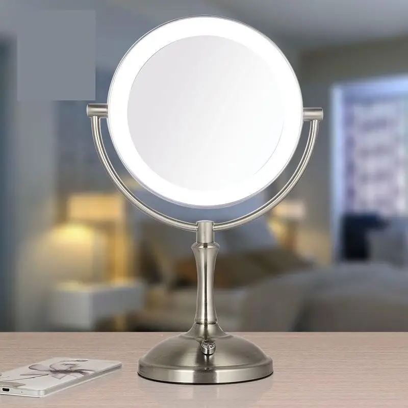 Зеркало для бритья круглое зеркало макияжа led винтажное двухстороннее
