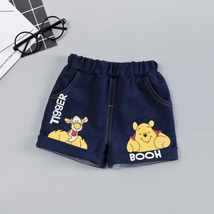 Лето 2019 года детские шорты трикотажные джинсовые для малышей мягкие с мультяшным