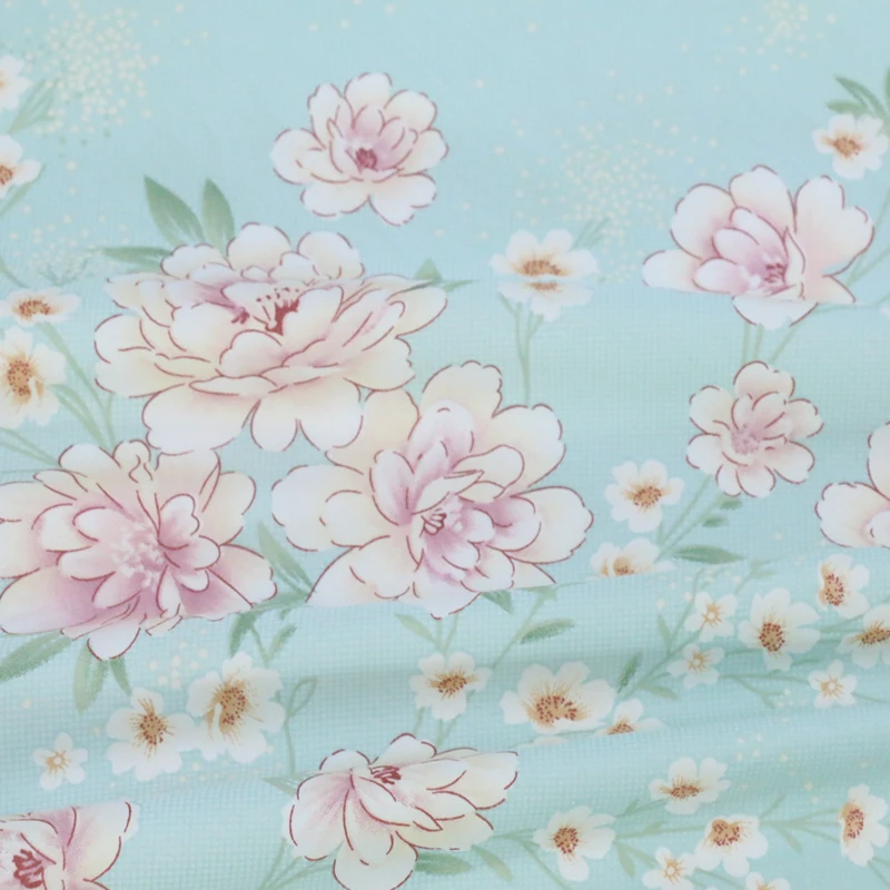 Бесплатная доставка 100% хлопок ширина 2 35 м ткань гардении с цветочным принтом для