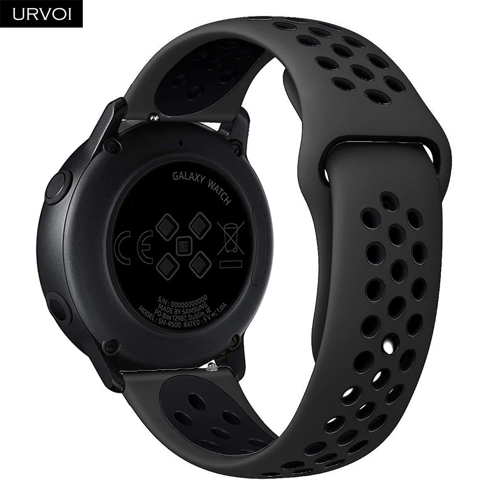 URVOI 22/20 мм длина браслета для Galaxy Watch Active/42/46 мм шестерни спортивный силиконовый ремешок для HUAWEI Aquick выпуск шпильки Мягкая замена