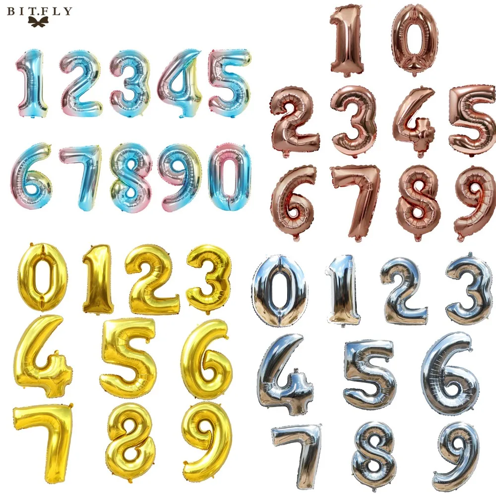 32 &quotшары с арабскими цифрами Детские шары для дня рождения фольга воздушные
