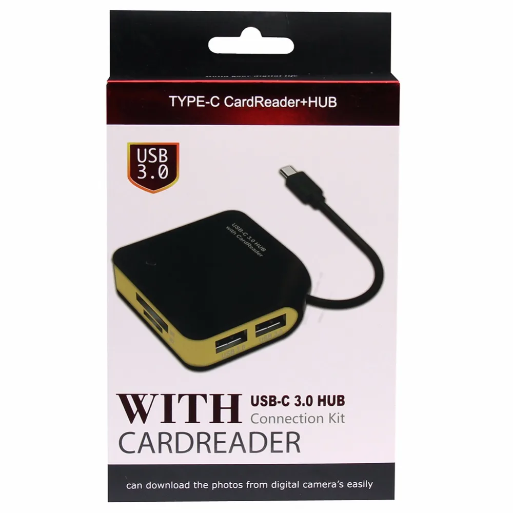 Хаб с разъемом типа C Стандартный USB 3 0 док станция портами и 4 слотами для чтения