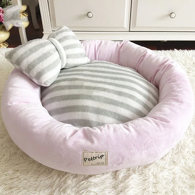 Pink Теплый мягкий, для собак кровати для маленьких и крупных собак коврик для домашних животных щенок питомник с подогревом собачья Лежанка для котов спальный Лежанка-домик с подушкой - Цвет: Pink