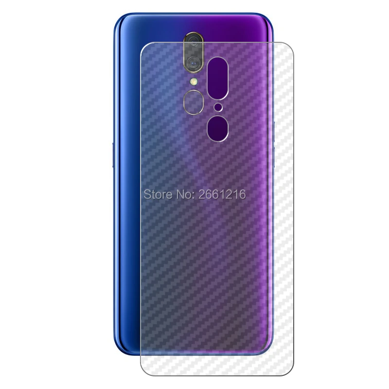 3 шт./партия для OPPO F11 6,5" 3D нескользящий черный углерод волокно задняя пленка протектор экрана Защитная Наклейка