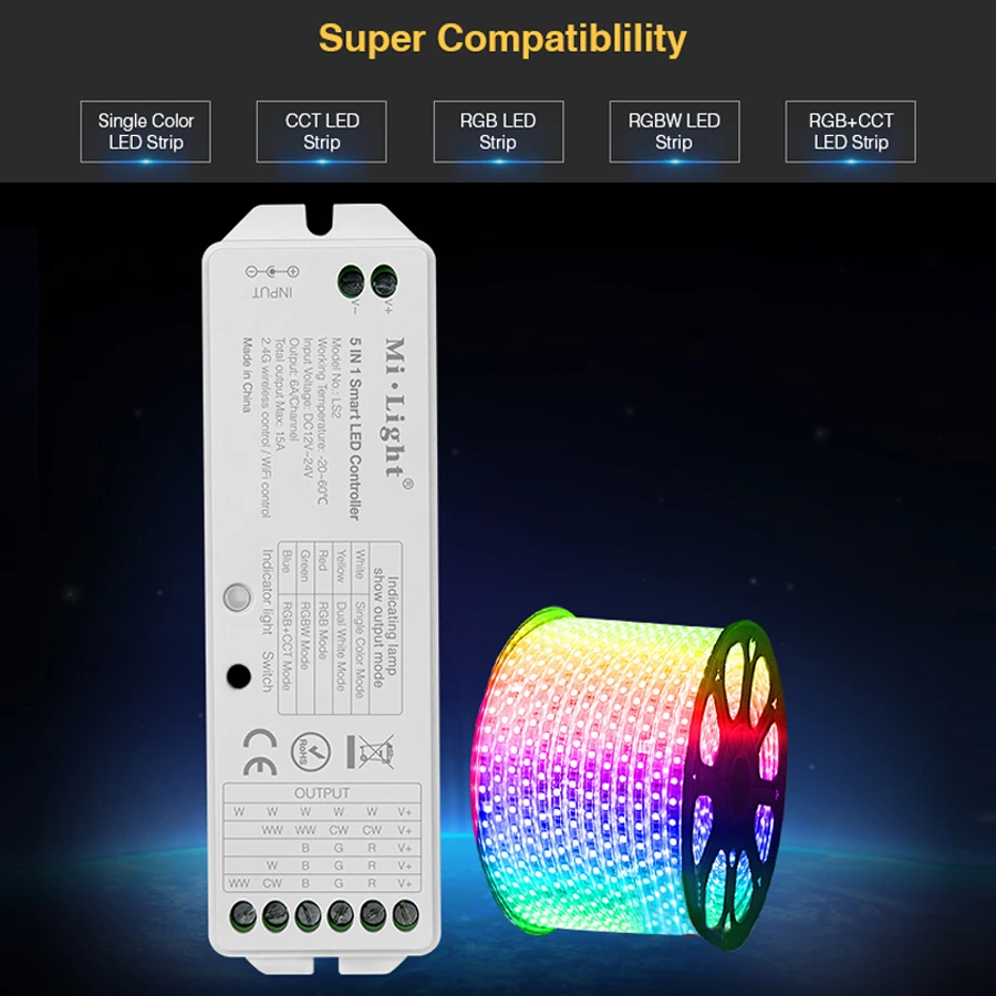 Newstyle milight светодиодные контроллер LS2 5IN1 LS1 4IN1 Smart LED Wi Fi iBox1 для RGB/RGBW/rgbcct полосы