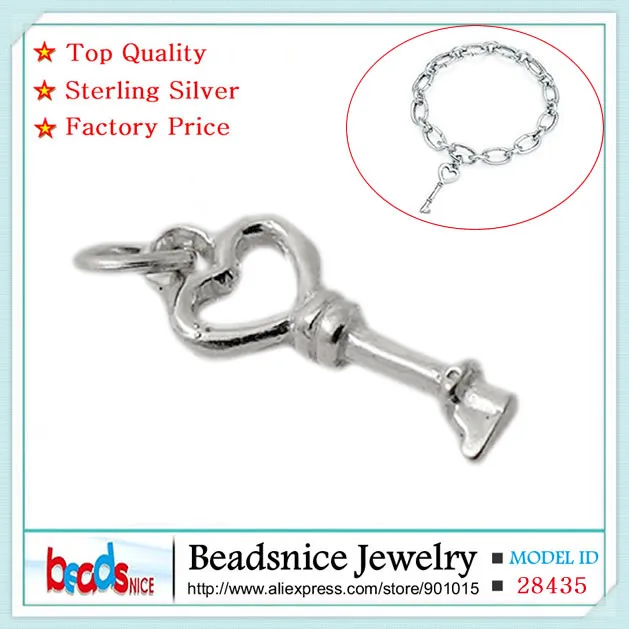 

Beadsnice ID28435 new arrival silver key charms wholesale pure 925 silver charms for jewelry Accessories in factory price